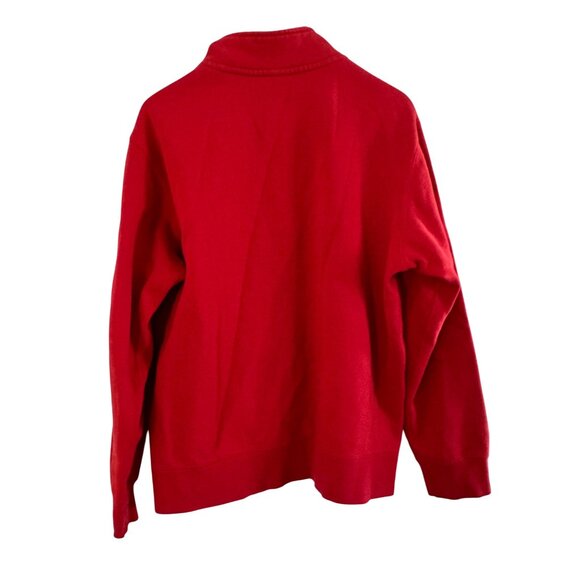 Nike Red Pullover Sweatshirt Mens Medium Half Zip Cotton-Blend Casual - Picture 4 of 5